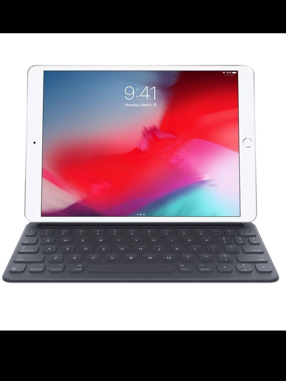 Apple iPad with Smart Keyboard - White Front / Dark Gray Keyboard
